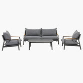 Monti 4-Piece Aluminum Outdoor Conversational Set